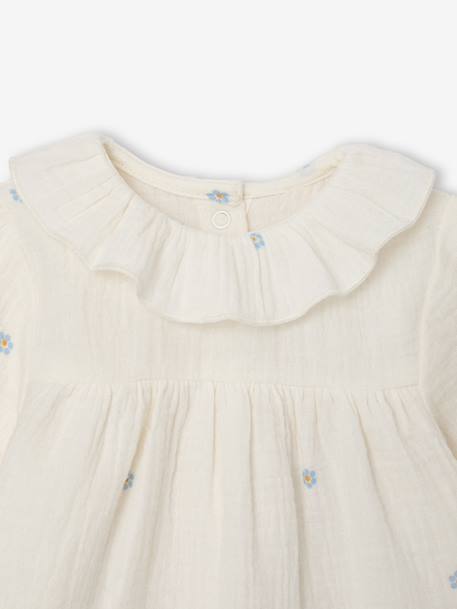 Babyblouse met lange mouwen ecru - vertbaudet enfant 