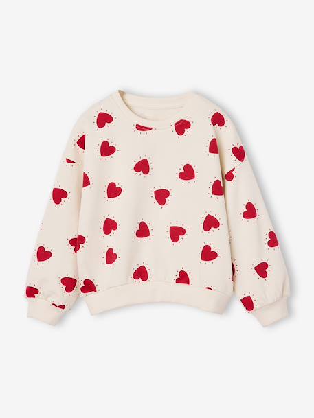 Meisjessweater met ronde hals ecru+ivoor+lichtroze+taupe - vertbaudet enfant 