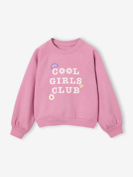 Meisjessweater met print zachtpaars - vertbaudet enfant 