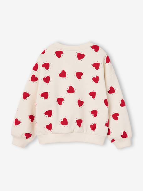 Meisjessweater met ronde hals ecru+ivoor+lichtroze+taupe - vertbaudet enfant 