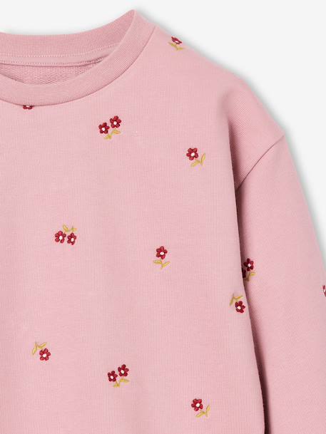Meisjessweater met lange mouwen ecru+lichtroze - vertbaudet enfant 