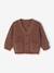 Babyvestje met V-hals van grof gebreide stof chocoladebruin+grijsblauw - vertbaudet enfant 