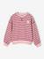Meisjessweater met strepen ecru+rood - vertbaudet enfant 