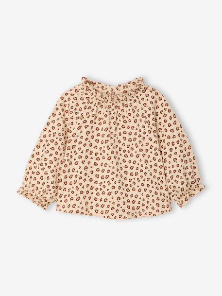 Babyshirt met lange mouwen en print saliegroen+vanille - vertbaudet enfant 