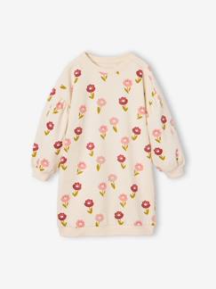 -Korte sweatjurk met bloemenprint