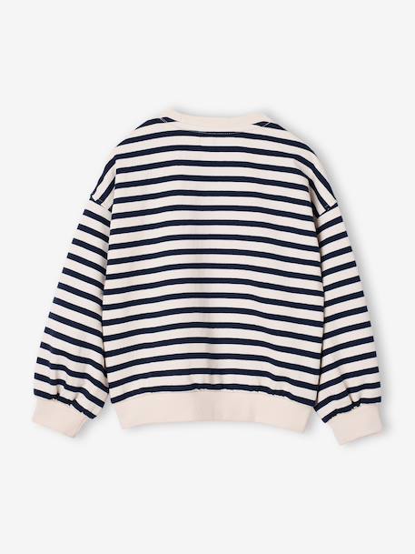 Meisjessweater met strepen ecru+rood - vertbaudet enfant 