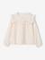 Blouse met lange mouwen voor meisjes leiblauw+roze (poederkleur)+vanille - vertbaudet enfant 