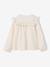 Blouse met lange mouwen voor meisjes leiblauw+roze (poederkleur)+vanille - vertbaudet enfant 