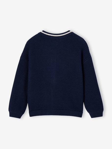 Gebreid vest voor meisjes marineblauw - vertbaudet enfant 
