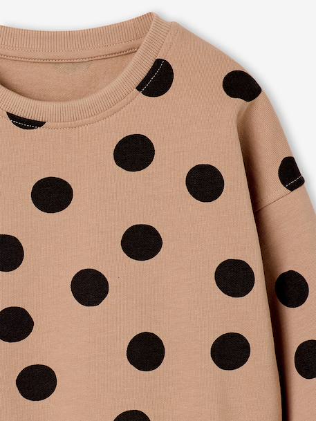 Meisjessweater met ronde hals ecru+ivoor+lichtroze+taupe - vertbaudet enfant 