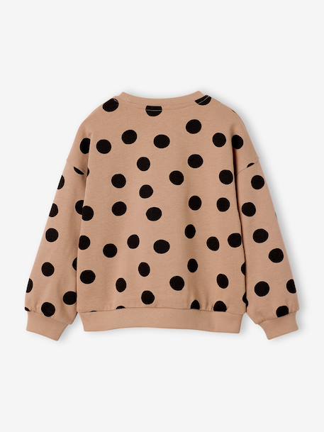 Meisjessweater met ronde hals ecru+ivoor+lichtroze+taupe - vertbaudet enfant 