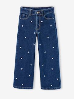 -Wijde jeans voor meisjes Susan geborduurd