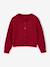 Meisjesvest met knopen blauw+bordeauxrood+rozen - vertbaudet enfant 