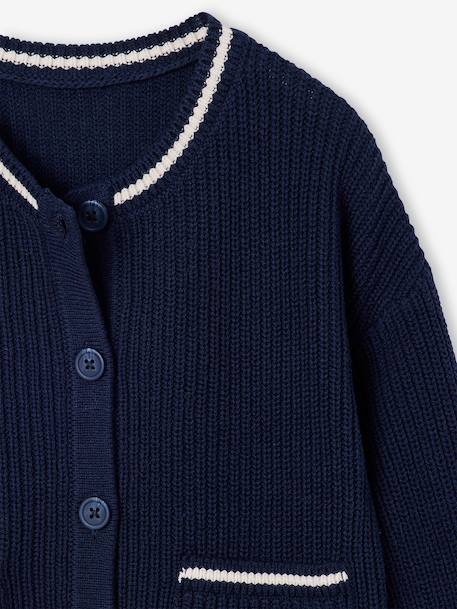 Gebreid vest voor meisjes marineblauw - vertbaudet enfant 