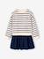Jurk 2-in-1 van molton en katoenen gaas antraciet+marineblauw+rood - vertbaudet enfant 