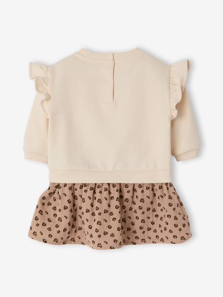 2-in-1 babyjurk met lange mouwen vanille - vertbaudet enfant 