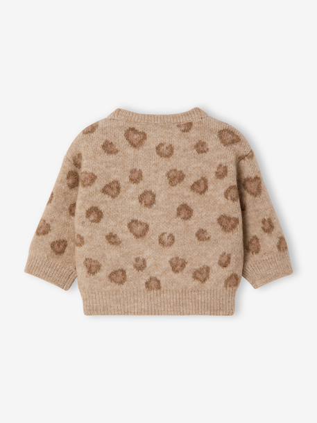 Gebreid babyvestje met knopen gemêleerd beige - vertbaudet enfant 