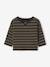 Gestreept babyshirt met lange mouwen cappuccino+kaki - vertbaudet enfant 