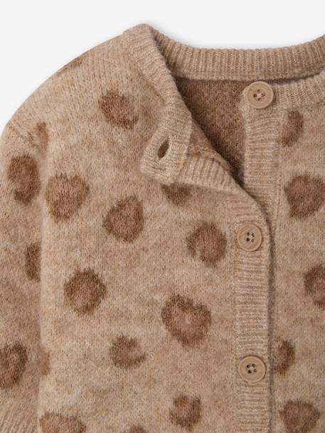 Gebreid babyvestje met knopen gemêleerd beige - vertbaudet enfant 