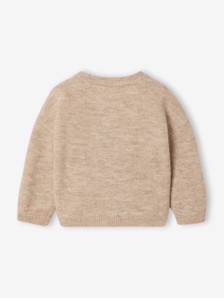 Babypullover eekhoorn lange mouwen gemêleerd beige - vertbaudet enfant 