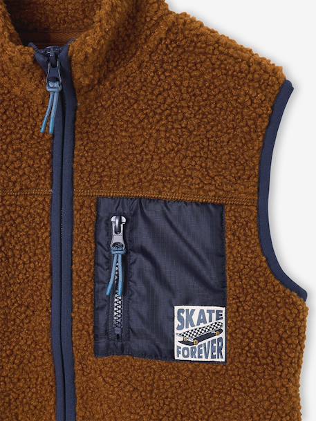 Sherpa bodywarmer jongen ecru+karamel - vertbaudet enfant 
