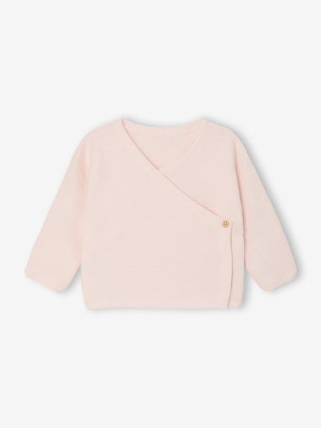 Brassière vest baby van wol en katoen cappuccino+gemêleerd beige+lichtroze+saliegroen+wit - vertbaudet enfant 