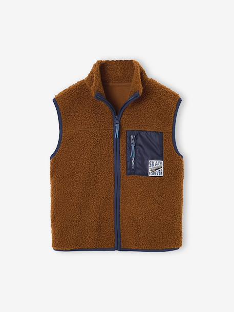 Sherpa bodywarmer jongen ecru+karamel - vertbaudet enfant 