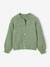 Gebreid meisjesvest met lange mouwen ecru+lavendel+saliegroen - vertbaudet enfant 
