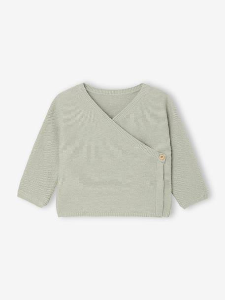 Brassière vest baby van wol en katoen cappuccino+gemêleerd beige+lichtroze+saliegroen+wit - vertbaudet enfant 