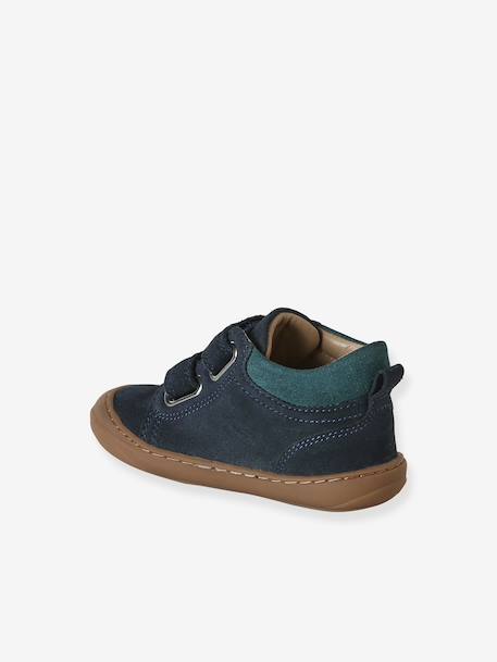Babyslofjes van zacht leer met antislip beige+blauw+bruin+chocoladebruin+felblauw+groen+oceaanblauw+okergeel+saliegroen+veel beige+veel bruin+veel groen - vertbaudet enfant 