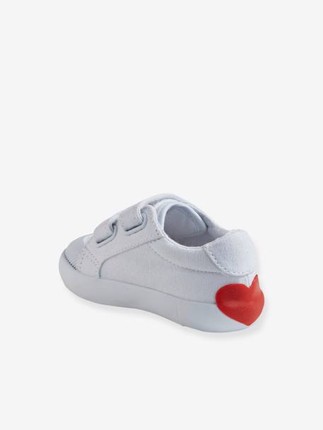 Stoffen tennisschoenen met klittenband voor babymeisjes groen madeliefjesprint+ijsblauw+paars, bedrukt+roze, bedrukt+veel roze+WIT - vertbaudet enfant 