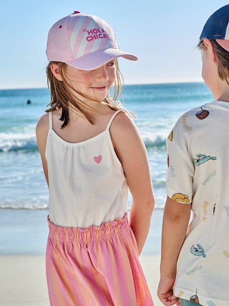 Meisjesjurk met fijne bretels marineblauw+oudroze - vertbaudet enfant 
