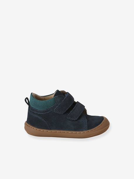 Babyslofjes van zacht leer met antislip beige+blauw+bruin+chocoladebruin+felblauw+groen+oceaanblauw+okergeel+saliegroen+veel beige+veel bruin+veel groen - vertbaudet enfant 