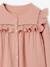 Blouse met lange mouwen voor meisjes leiblauw+roze (poederkleur)+vanille - vertbaudet enfant 