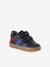 Leren geborstelde babysneakers ecru+marineblauw+veel wit - vertbaudet enfant 