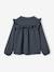 Blouse met lange mouwen voor meisjes leiblauw+roze (poederkleur)+vanille - vertbaudet enfant 
