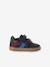 Leren geborstelde babysneakers ecru+marineblauw+veel wit - vertbaudet enfant 
