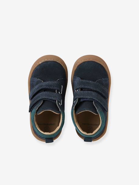 Babyslofjes van zacht leer met antislip beige+blauw+bruin+chocoladebruin+felblauw+groen+oceaanblauw+okergeel+saliegroen+veel beige+veel bruin+veel groen - vertbaudet enfant 