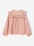 Blouse met lange mouwen voor meisjes leiblauw+roze (poederkleur)+vanille - vertbaudet enfant 