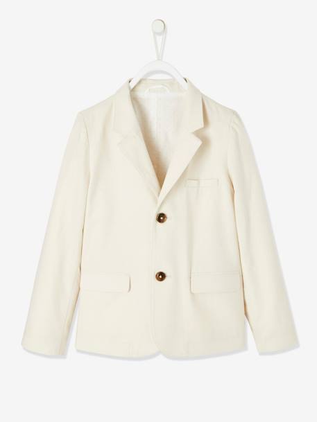 Feestelijk jasje voor jongens van katoen/linnen beige+blauw+donker marineblauw+lichtbeige+saliegroen - vertbaudet enfant 
