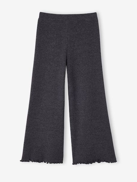 Wijde gebreide legging voor meisjes gemêleerd grijs+taupe - vertbaudet enfant 