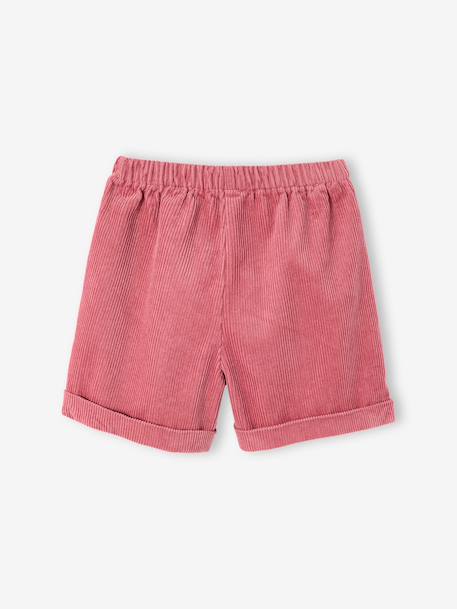 Short van velours met hartvormige zakken voor meisjes, gemakkelijk aan te trekken. kaki+marineblauw+oudroze+rozen - vertbaudet enfant 