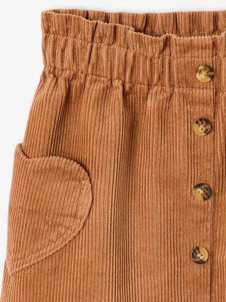 Fluwelen rok met zakjes hartjes antraciet+groenblauw+kameel+zachtpaars - vertbaudet enfant 
