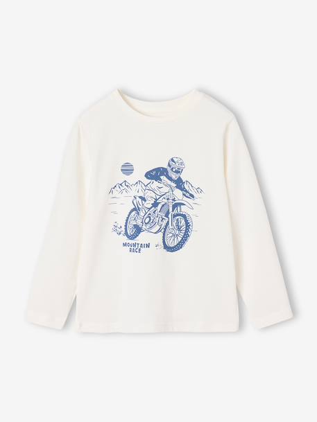 Jongensshirt met lange mouwen antraciet+cappuccino+rood+saliegroen+wit - vertbaudet enfant 
