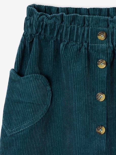 Fluwelen rok met zakjes hartjes antraciet+groenblauw+kameel+zachtpaars - vertbaudet enfant 