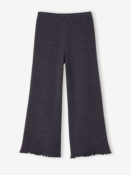 Wijde gebreide legging voor meisjes gemêleerd grijs+taupe - vertbaudet enfant 