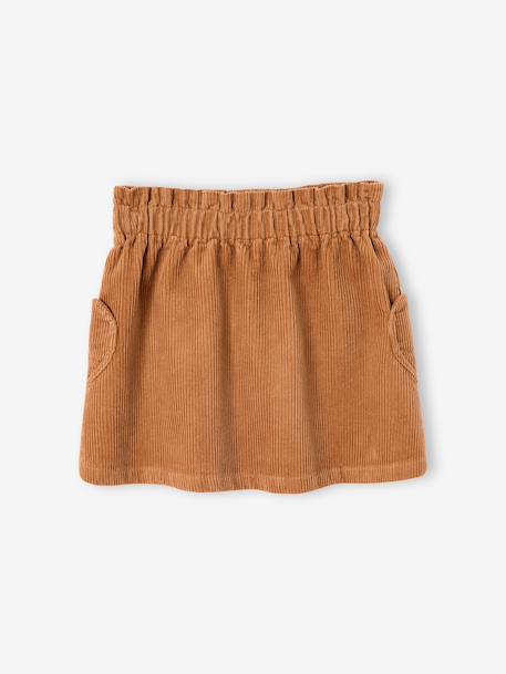 Fluwelen rok met zakjes hartjes antraciet+groenblauw+kameel+zachtpaars - vertbaudet enfant 