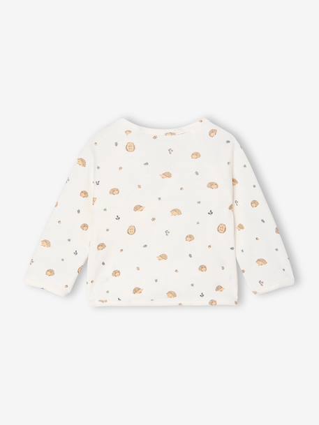 Newborn wikkelshirt met lange mouwen cappuccino+ecru+saliegroen - vertbaudet enfant 