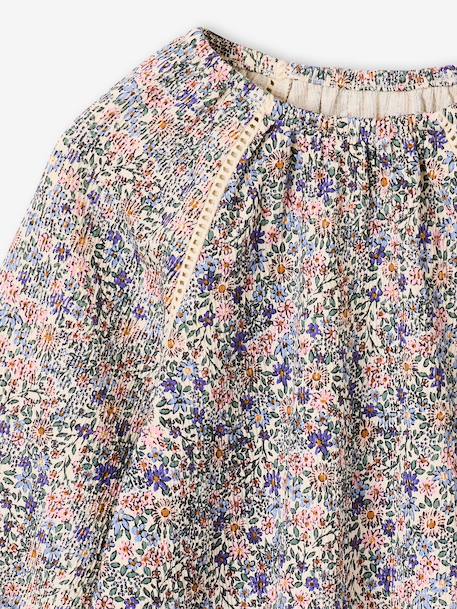Meisjesblouse met lange mouwen ecru - vertbaudet enfant 