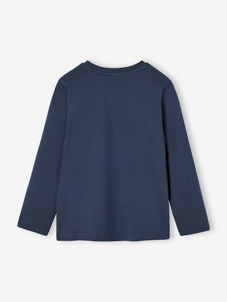 Jongensshirt met lange mouwen antraciet+cappuccino+rood+saliegroen+wit - vertbaudet enfant 